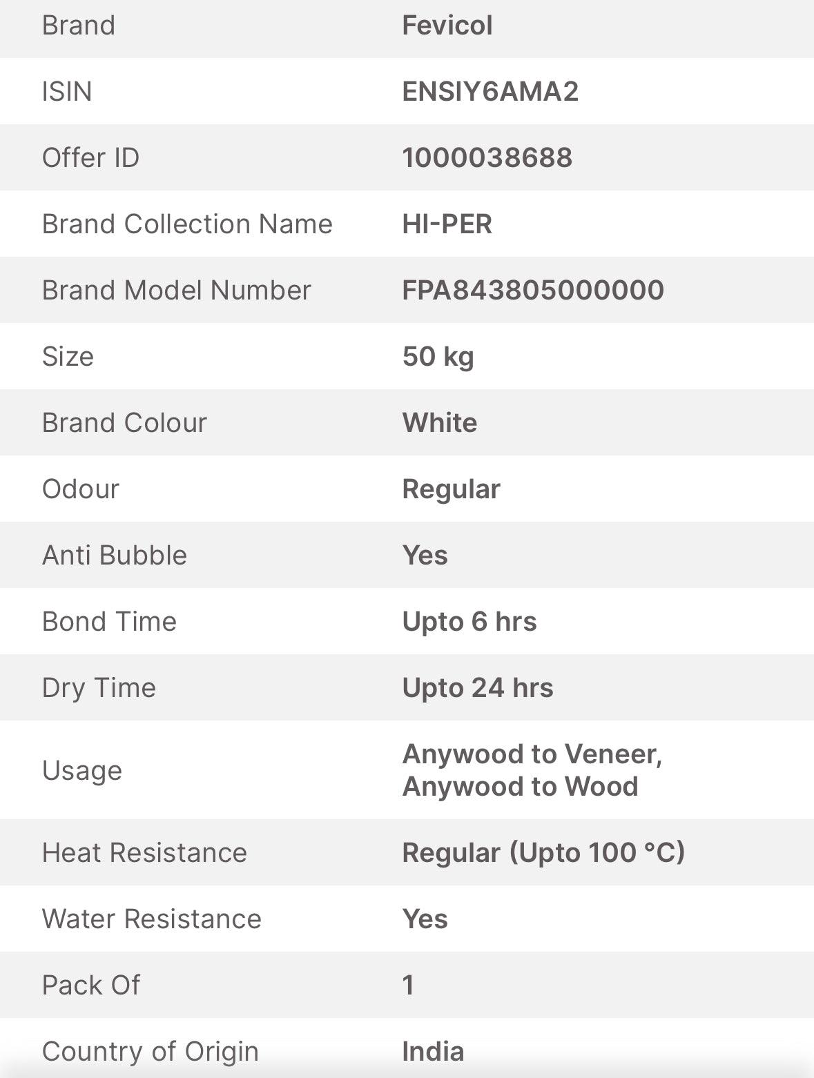 Fevicol HI-PER - Metior