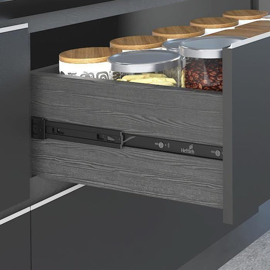 Telescopic Black Finish KA5632 Drawer Channel - Metior
