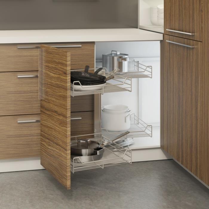 Moving Corner for blind corner cabinet - Chrome Finish - Metior