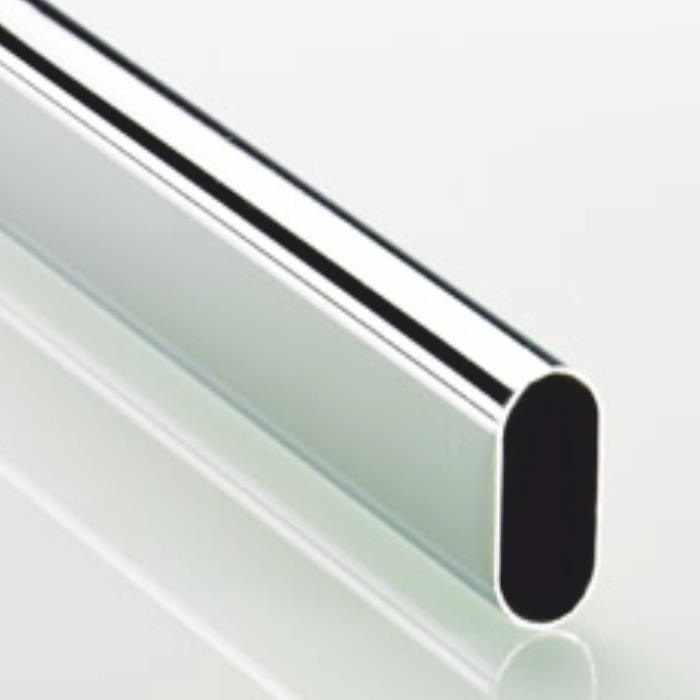 Oval cabinet rail 2000 mm Chrome Gloss - Metior