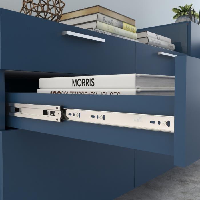 Soft Close Telescopic Zinc Finish KA4732 Drawer Channel - Metior