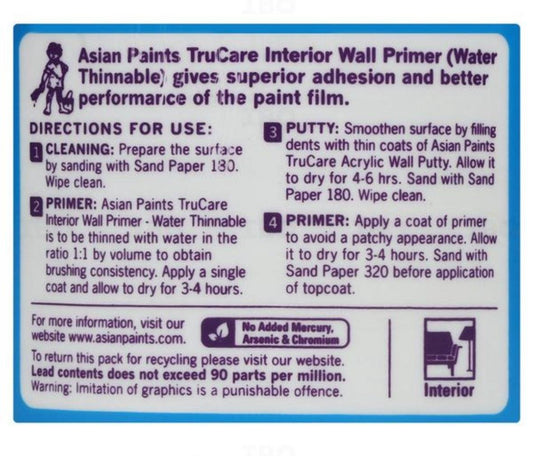 Trucare Interior Wall Primer - Water Thinnable - Metior