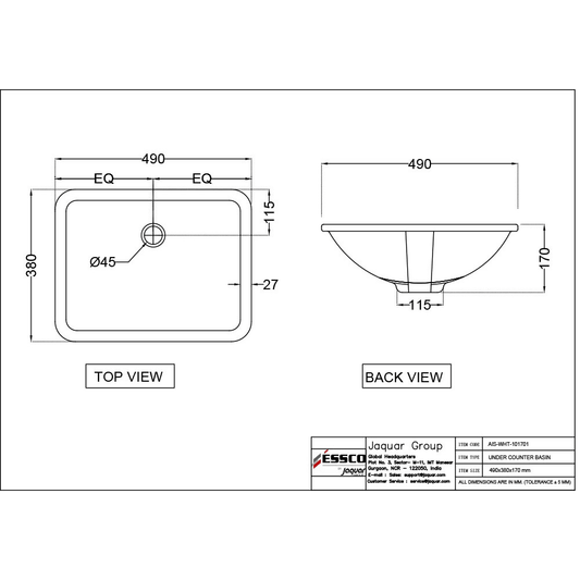 Under Counter Basin - Metior