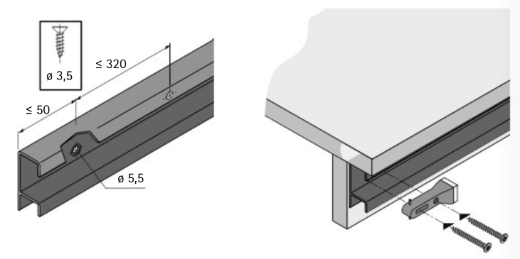 2 Door - Topline1 - 3000mm runner profile - Metior