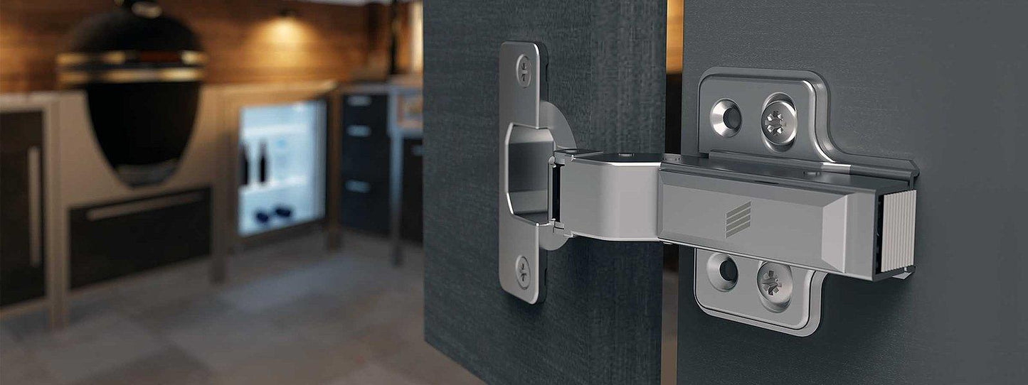 Veosys Stainless Steel AutoHinge with mounting plate & cover cap (Inset, Half & Full) - Metior