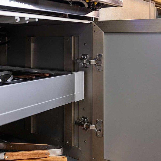 Veosys Stainless Steel AutoHinge with mounting plate & cover cap (Inset, Half & Full) - Metior