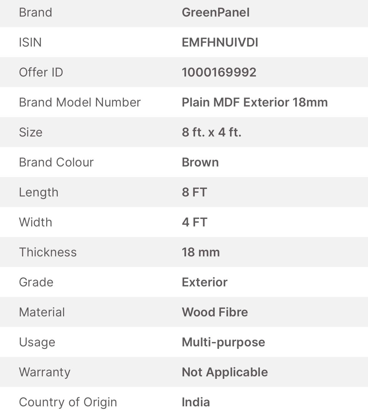 Green Exterior MDF (8'X4') - Metior