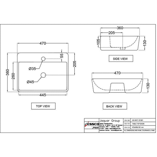 Table Top Basin - Metior
